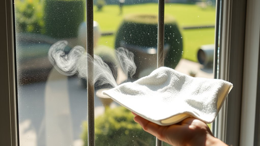 cleaning windows with storm windows