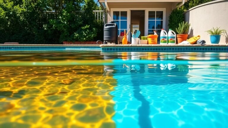 clear brown pool water