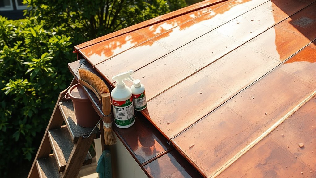 copper roof cleaning preparation