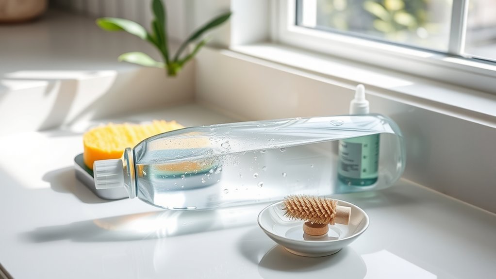 gather cleaning essentials safely