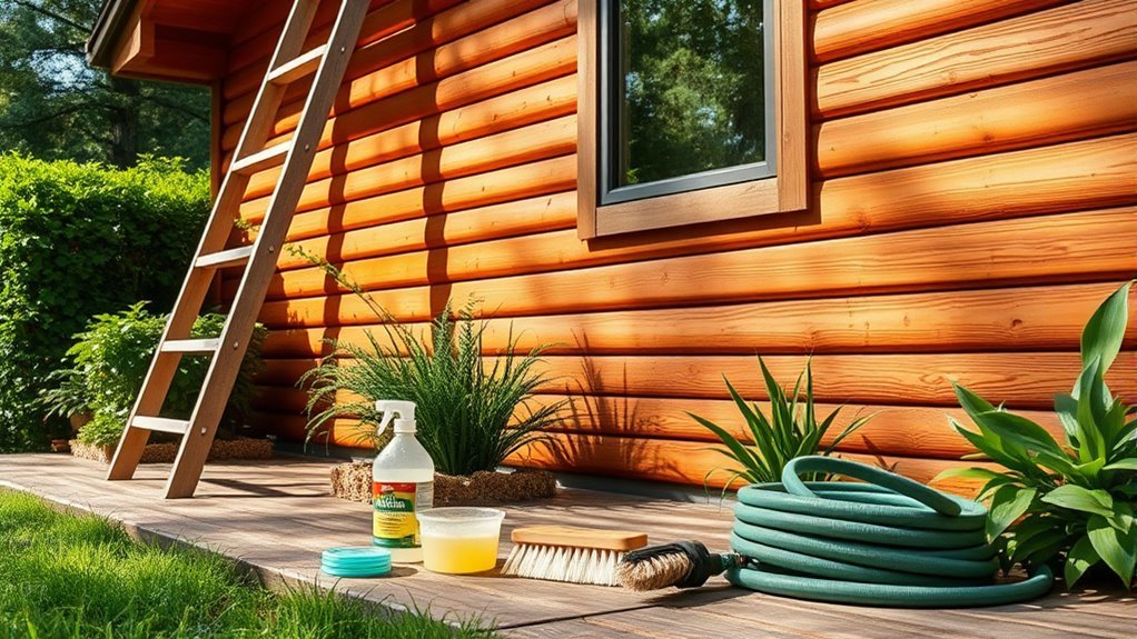 gather cleaning supplies carefully