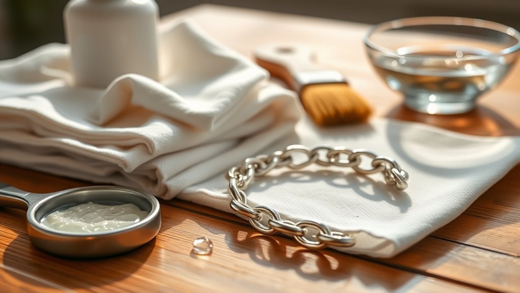 gather cleaning supplies carefully
