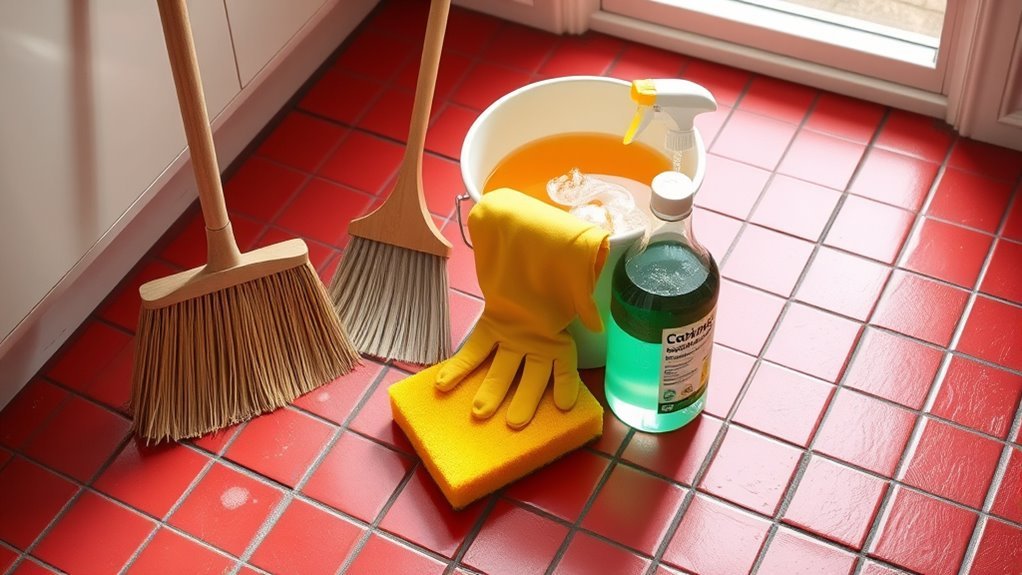 gather cleaning supplies efficiently