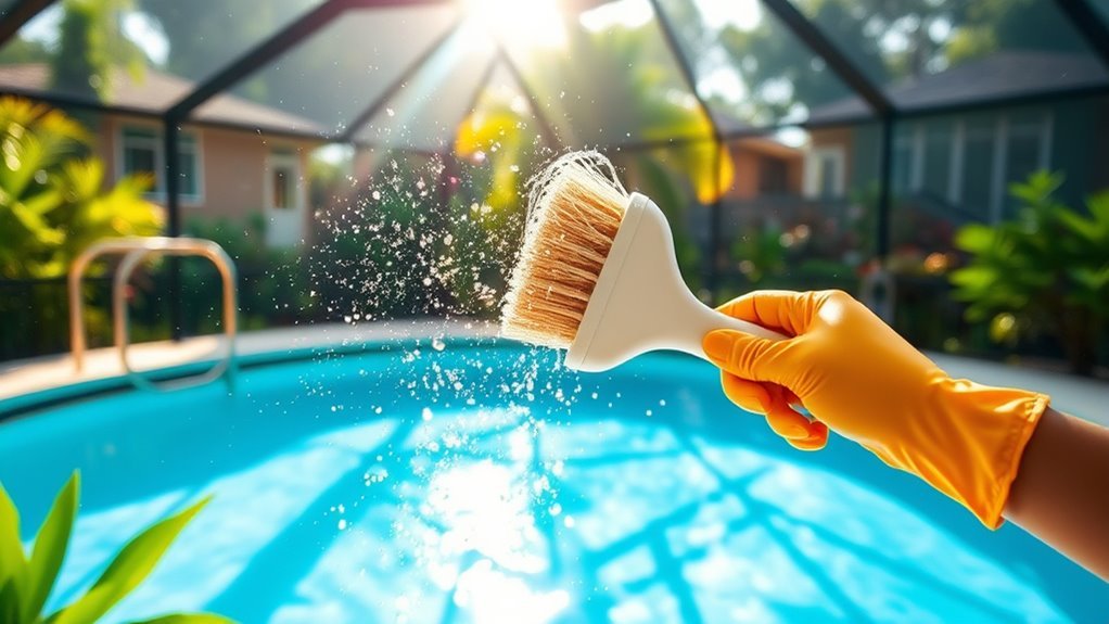 pool cage screen cleaning