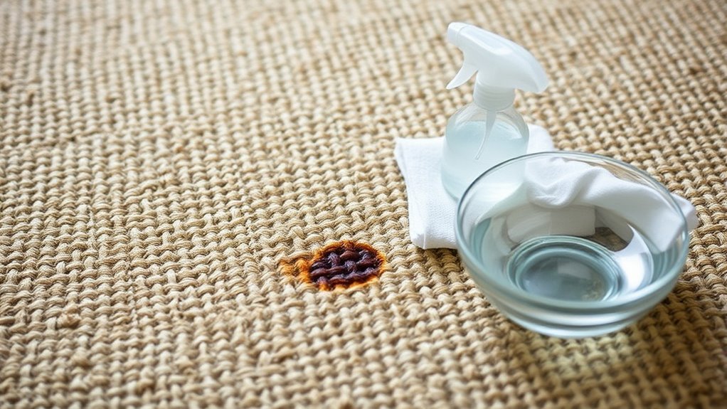 prepare and clean jute rug