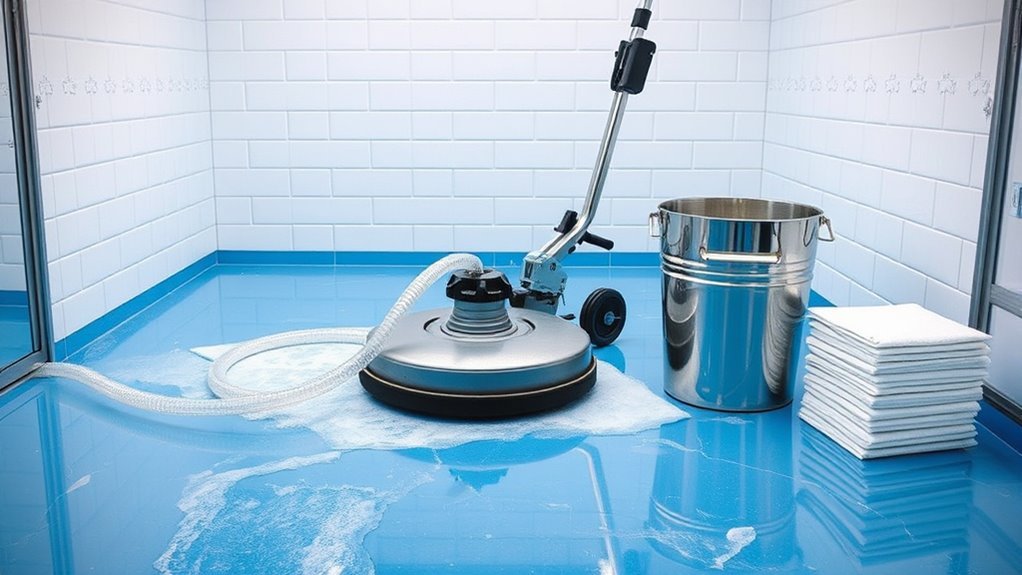 prepare walk in freezer cleaning