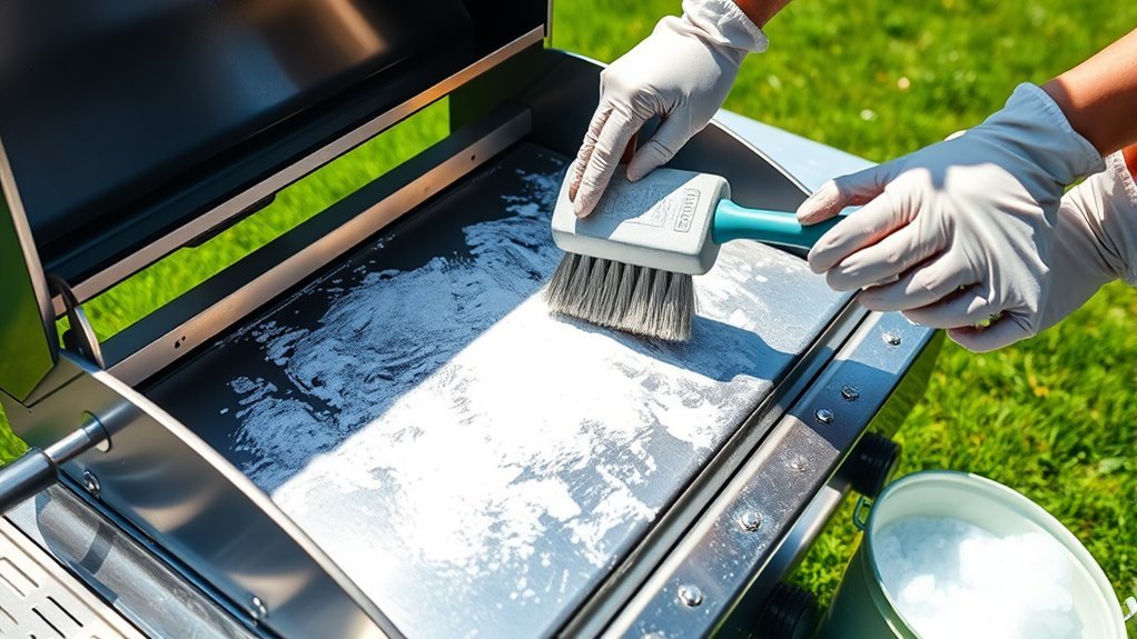 remove extinguisher residue grill