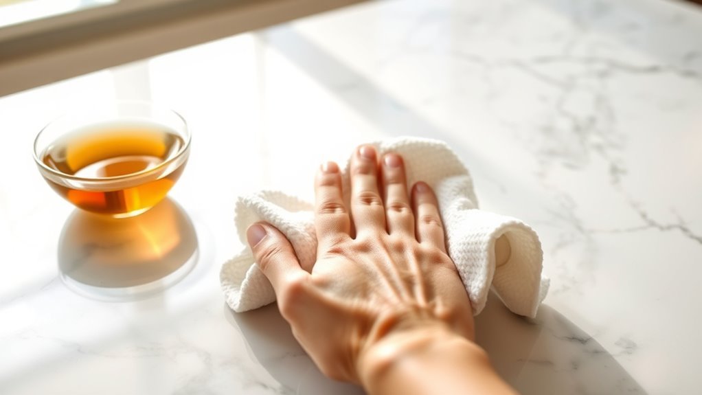 remove marble water spots