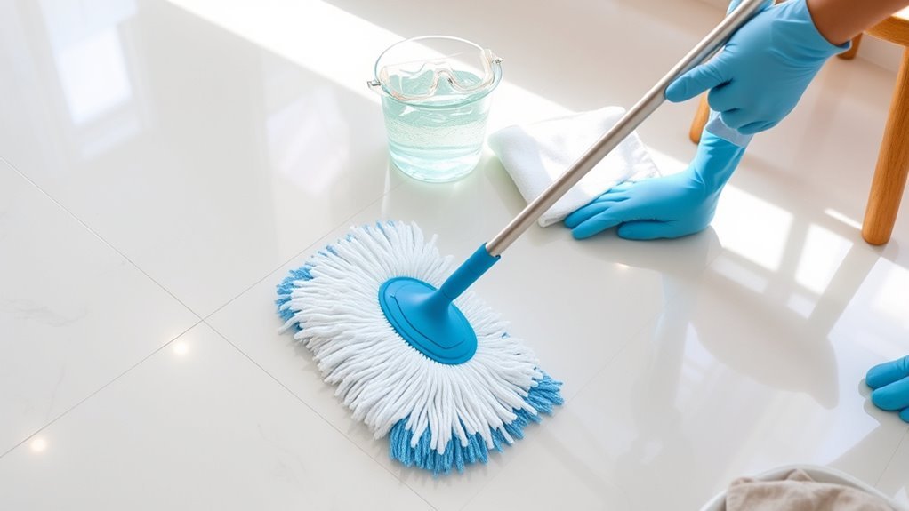 safety while cleaning floors