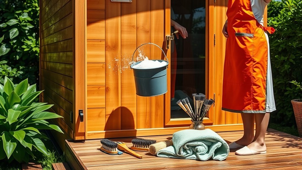 sauna cleaning preparation essentials