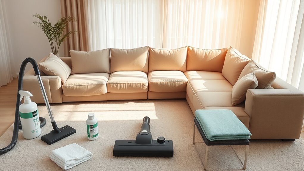 sofa cleaning preparation steps