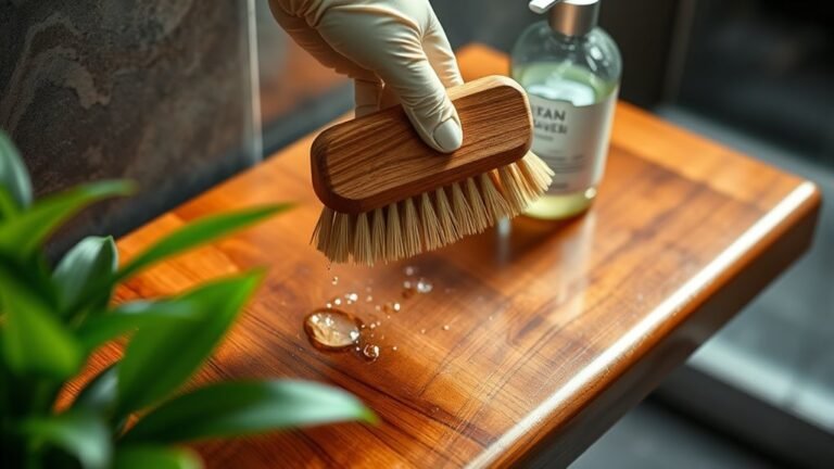 teak shower bench cleaning guide