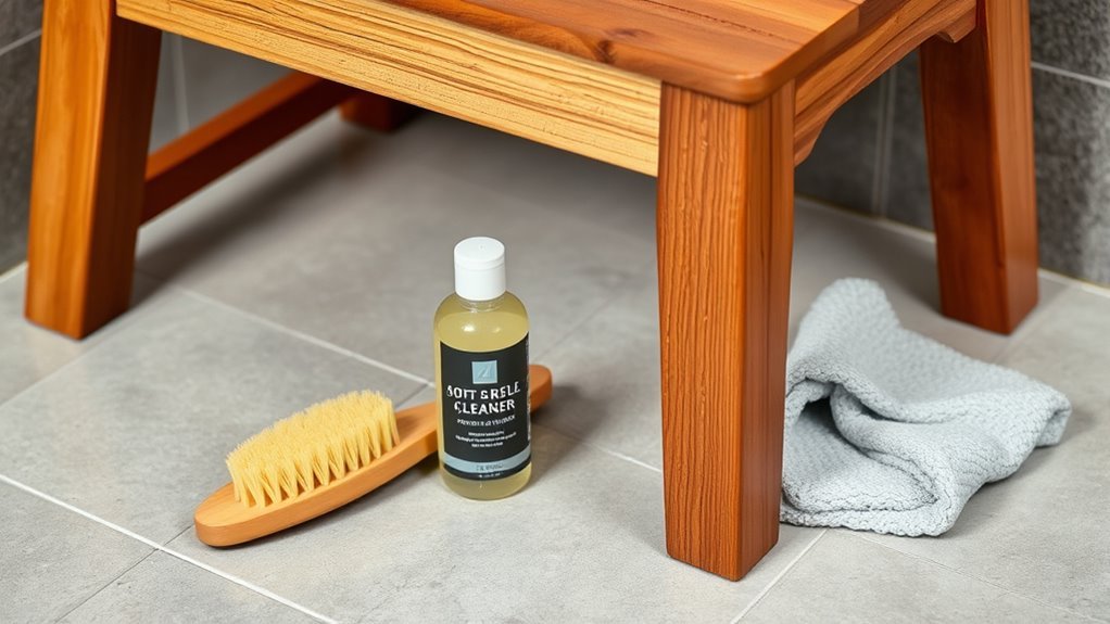 teak shower stool cleaning essentials