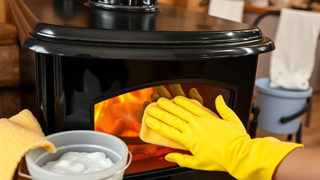 wood stove cleaning preparation
