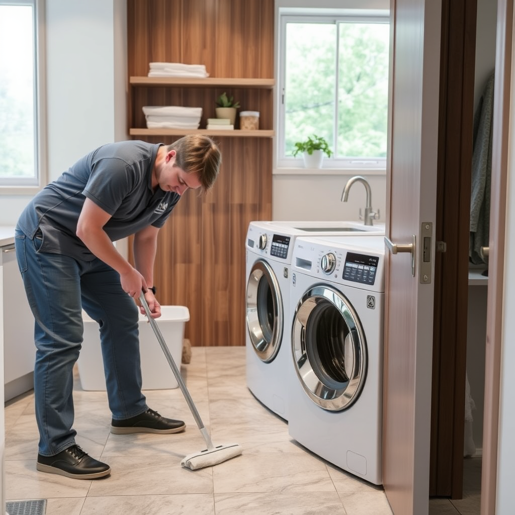 Prepare the Area - How to clean laundry floors