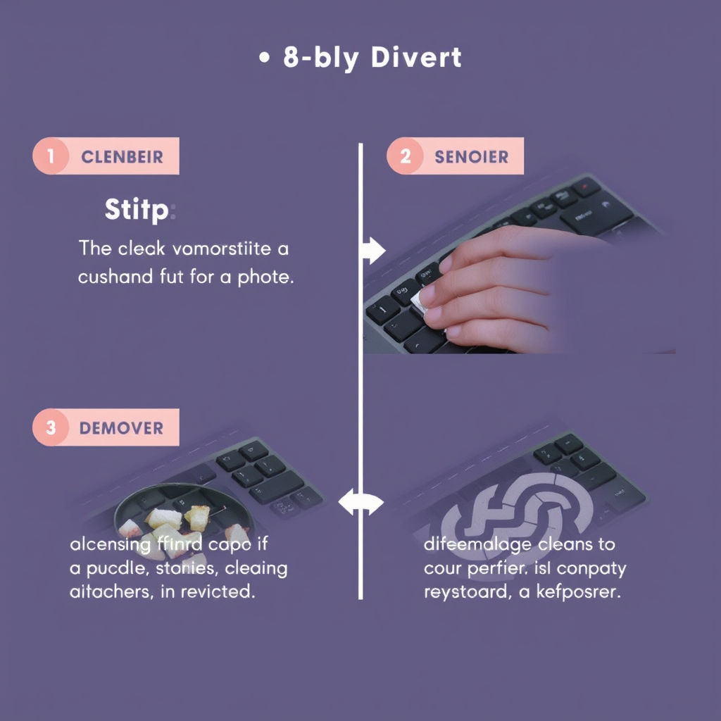 Step-by-Step Cleaning Process - Removing office chair stains from keyboard