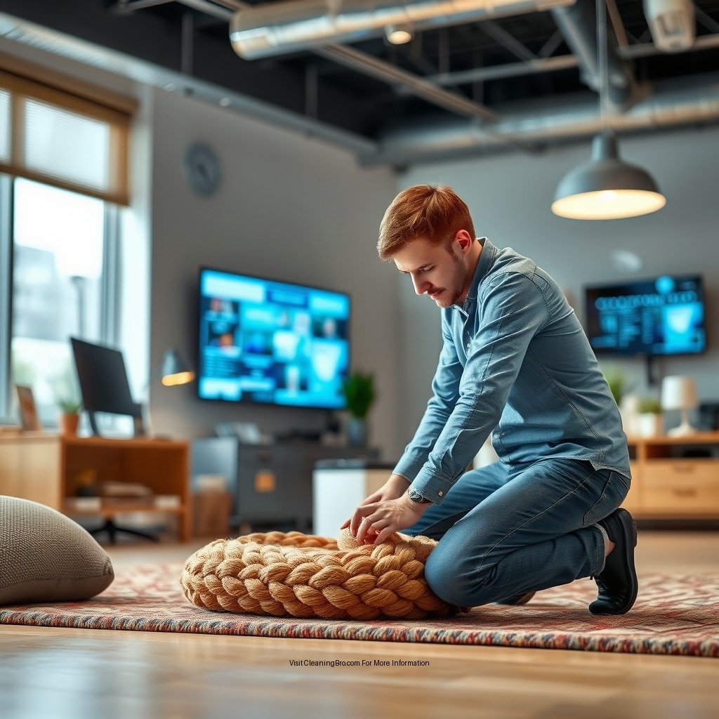 Preparing for Cleaning - how to clean a braided wool rug