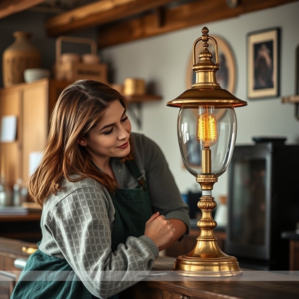 Apply the Cleaning Solution - how to clean a brass lamp