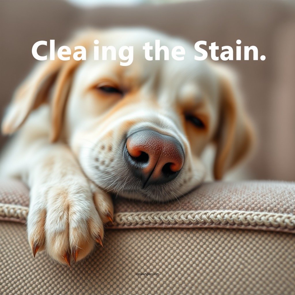 Cleaning the Stain - dog peed on sofa how to clean