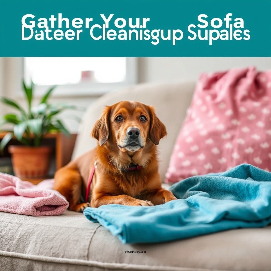 Gather Your Cleaning Supplies - dog peed on sofa how to clean