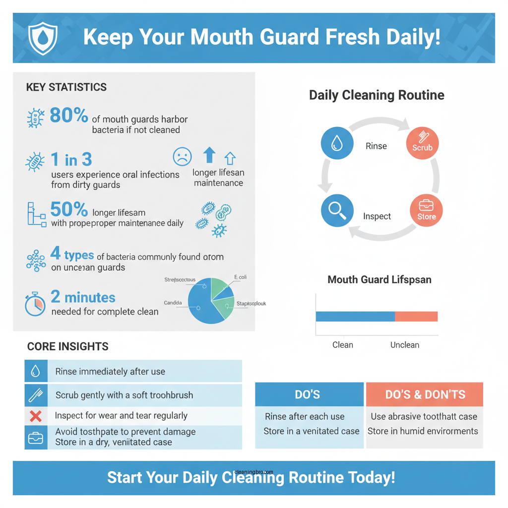 how clean mouth guard - Data Infographic and Statistics