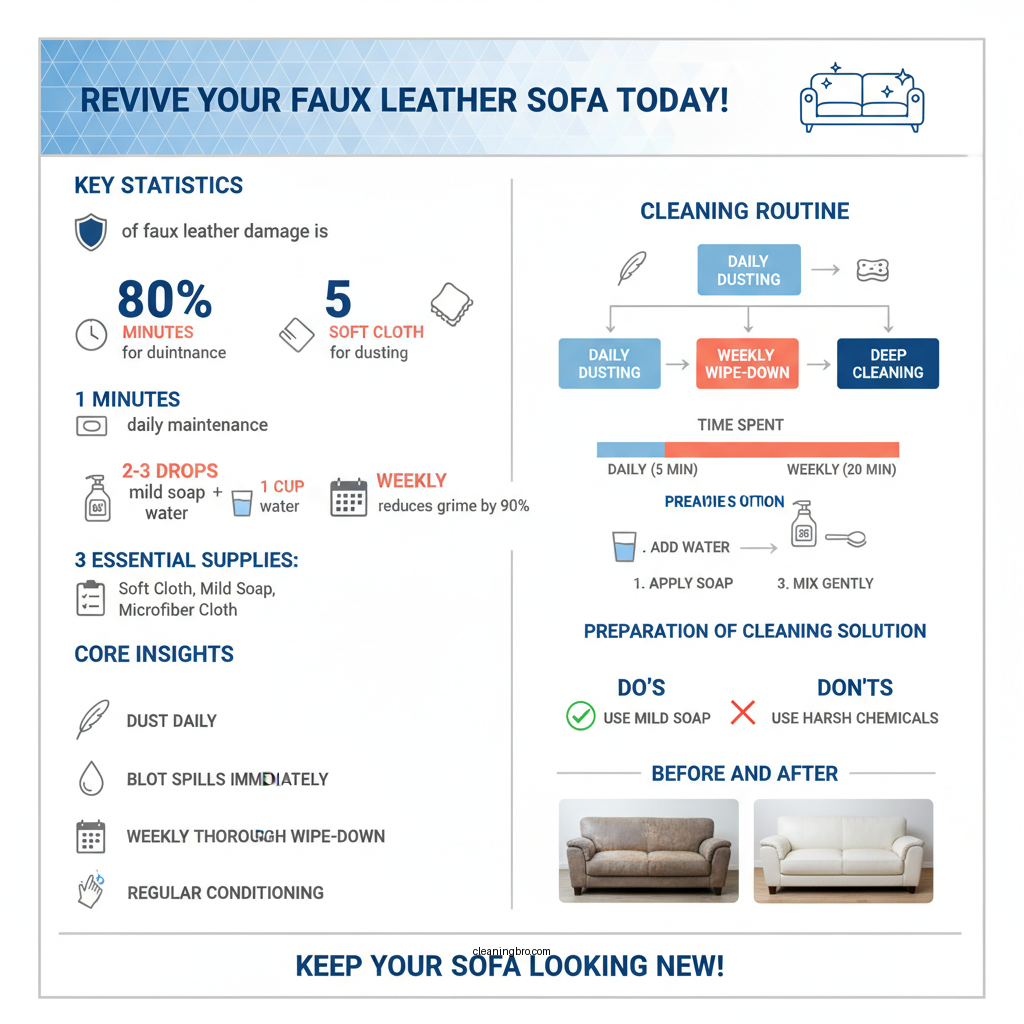 how do i clean faux leather sofa - Data Infographic and Statistics