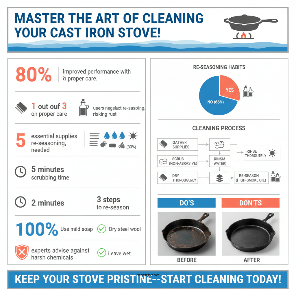 how do you clean a cast iron stove - Data Infographic and Statistics