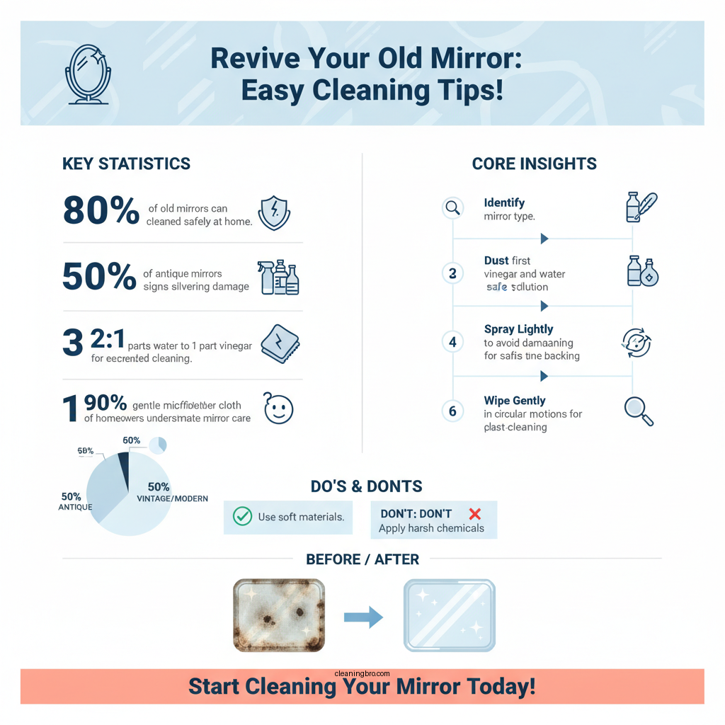 how do you clean an old mirror - Data Infographic and Statistics
