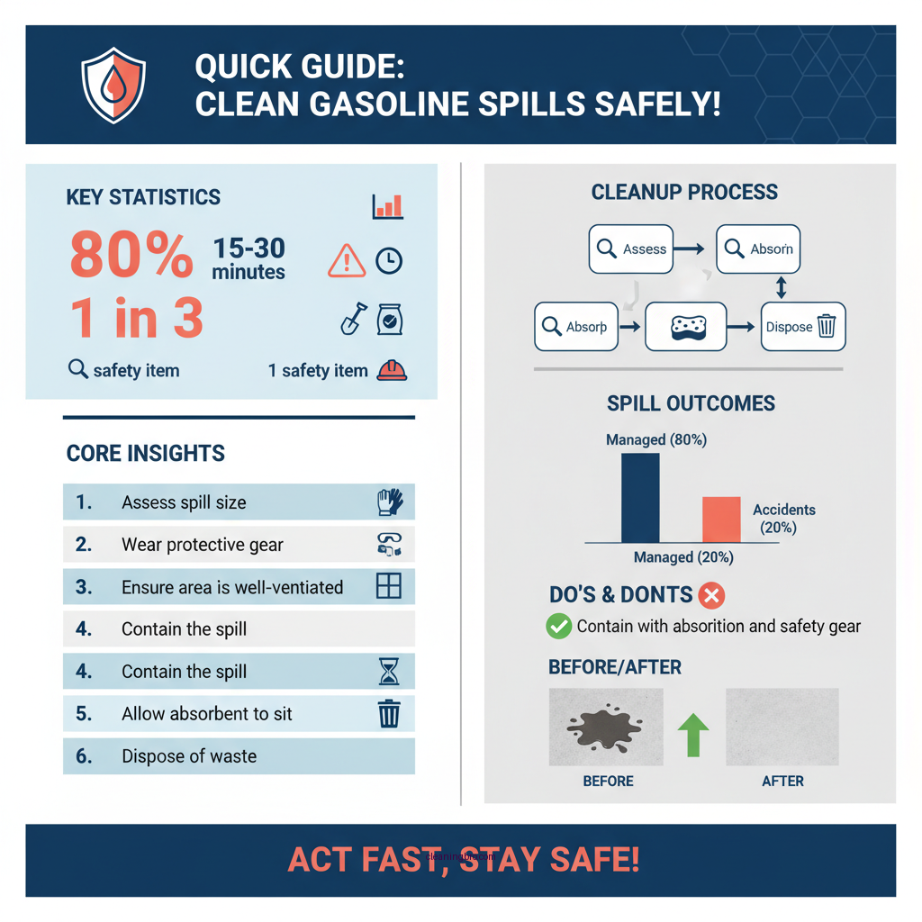 how do you clean up spilled gasoline on concrete - Data Infographic and Statistics