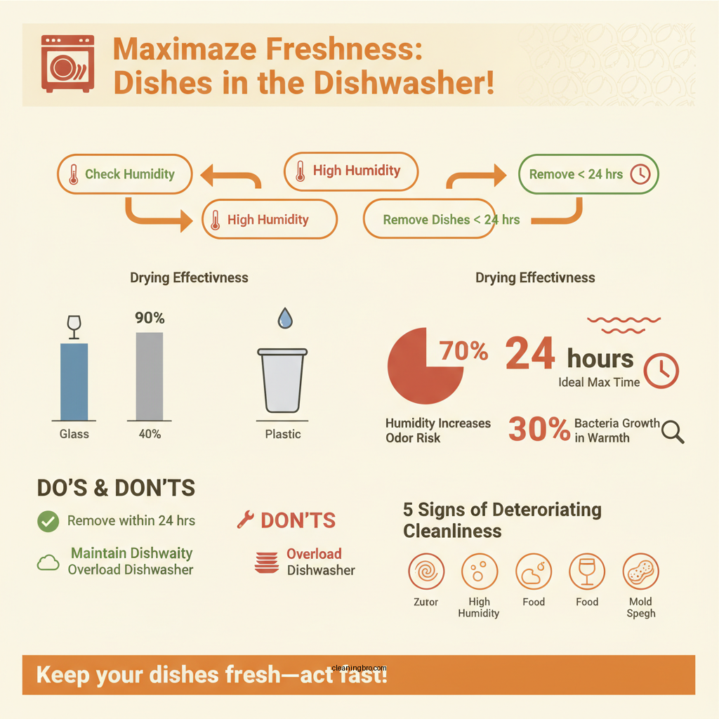 how long can you leave clean dishes in the dishwasher - Data Infographic and Statistics
