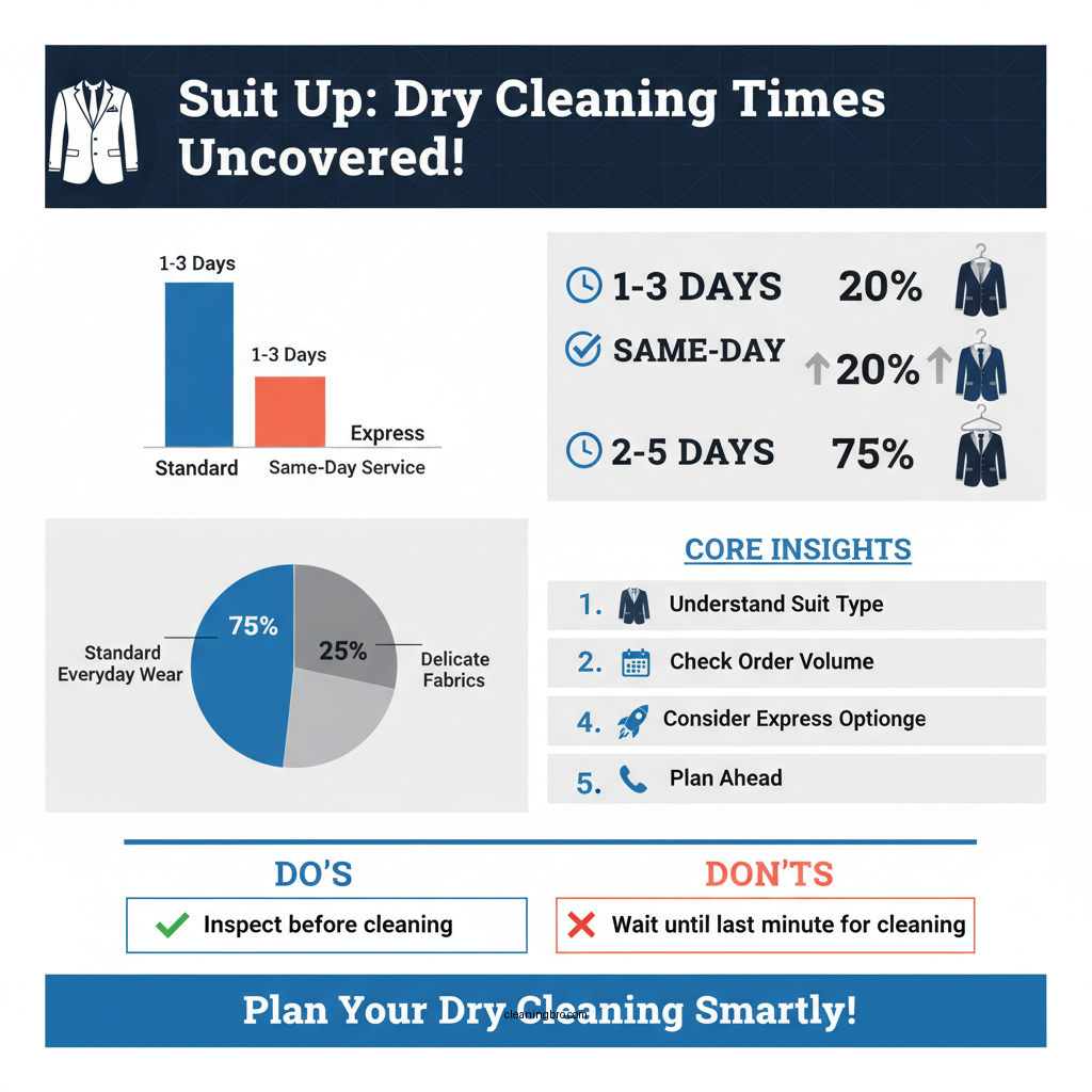 how long do dry cleaners take to clean a suit - Data Infographic and Statistics