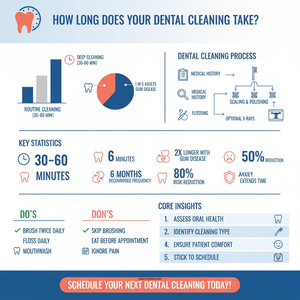 how long does a clean at the dentist take - Data Infographic and Statistics