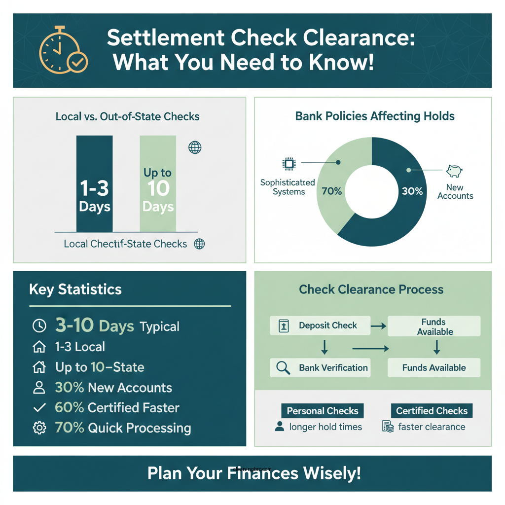 how long does a settlement check take to clear - Data Infographic and Statistics