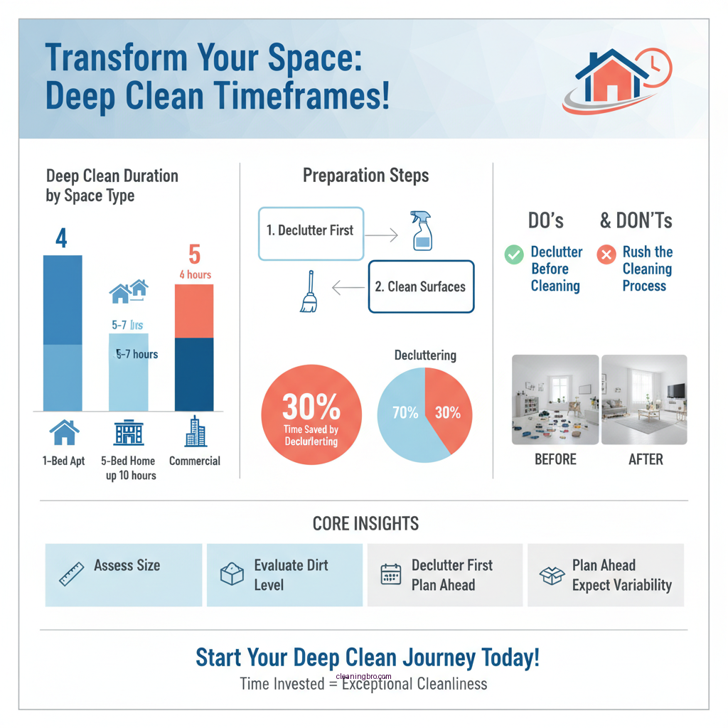 how long does deep clean take - Data Infographic and Statistics