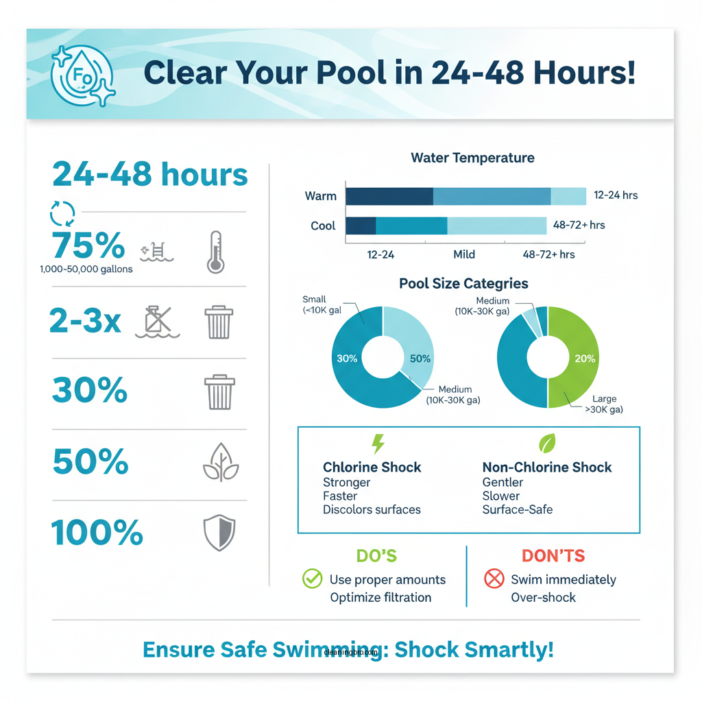 how long does it take shock to clear pool - Data Infographic and Statistics