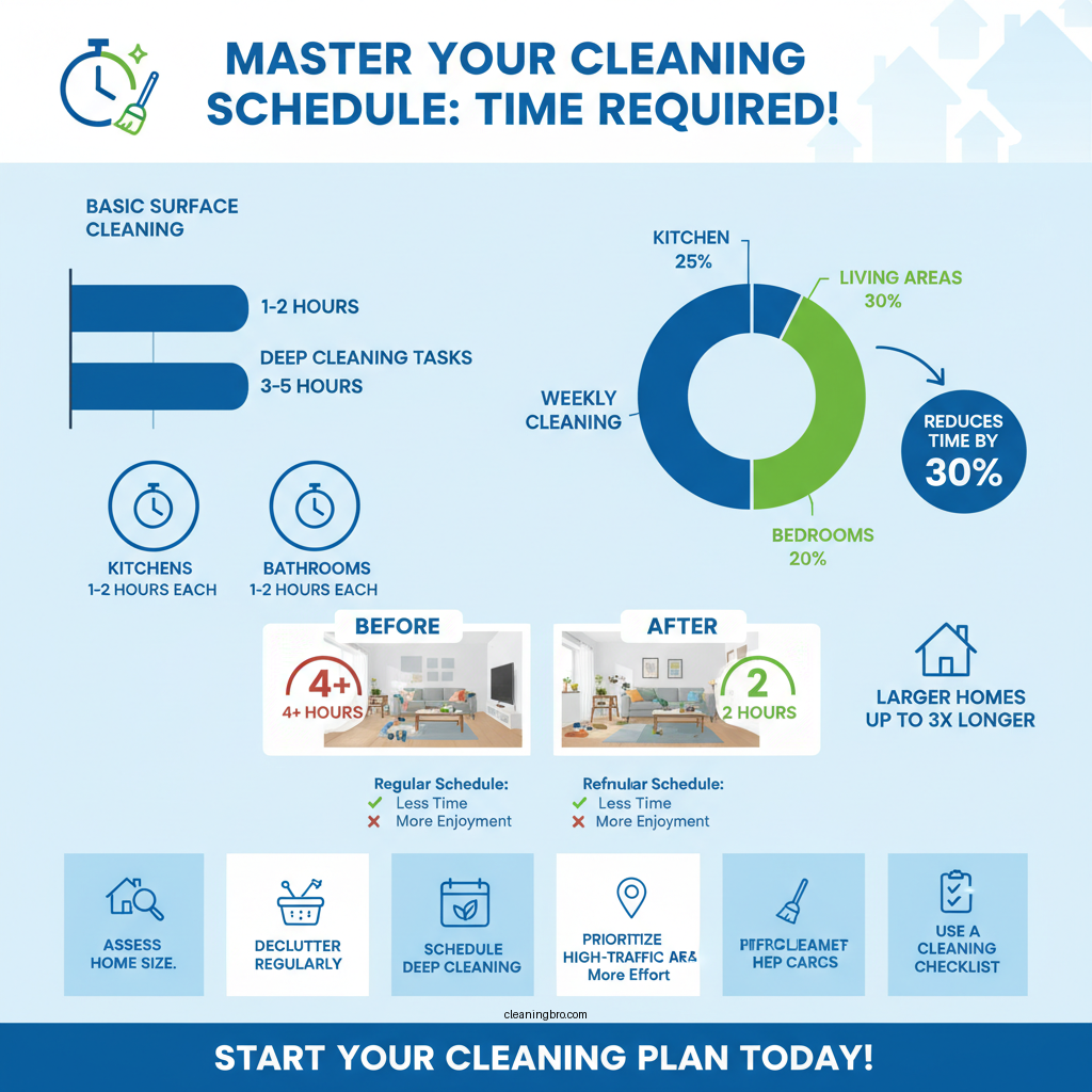 how long does it take to clean a house - Data Infographic and Statistics