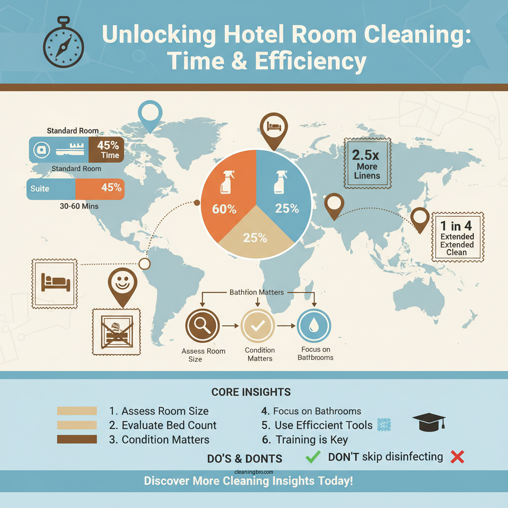 how long does it take to clean hotel room - Data Infographic and Statistics