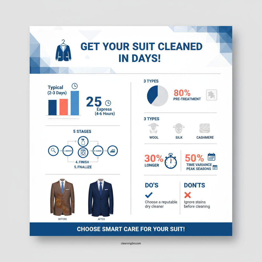 how long does it take to dry clean a suit - Data Infographic and Statistics