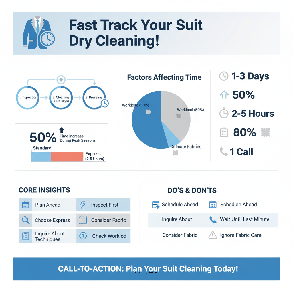 how long dry clean suit - Data Infographic and Statistics