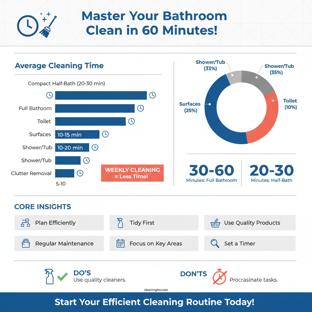 how long should it take to clean a bathroom - Data Infographic and Statistics