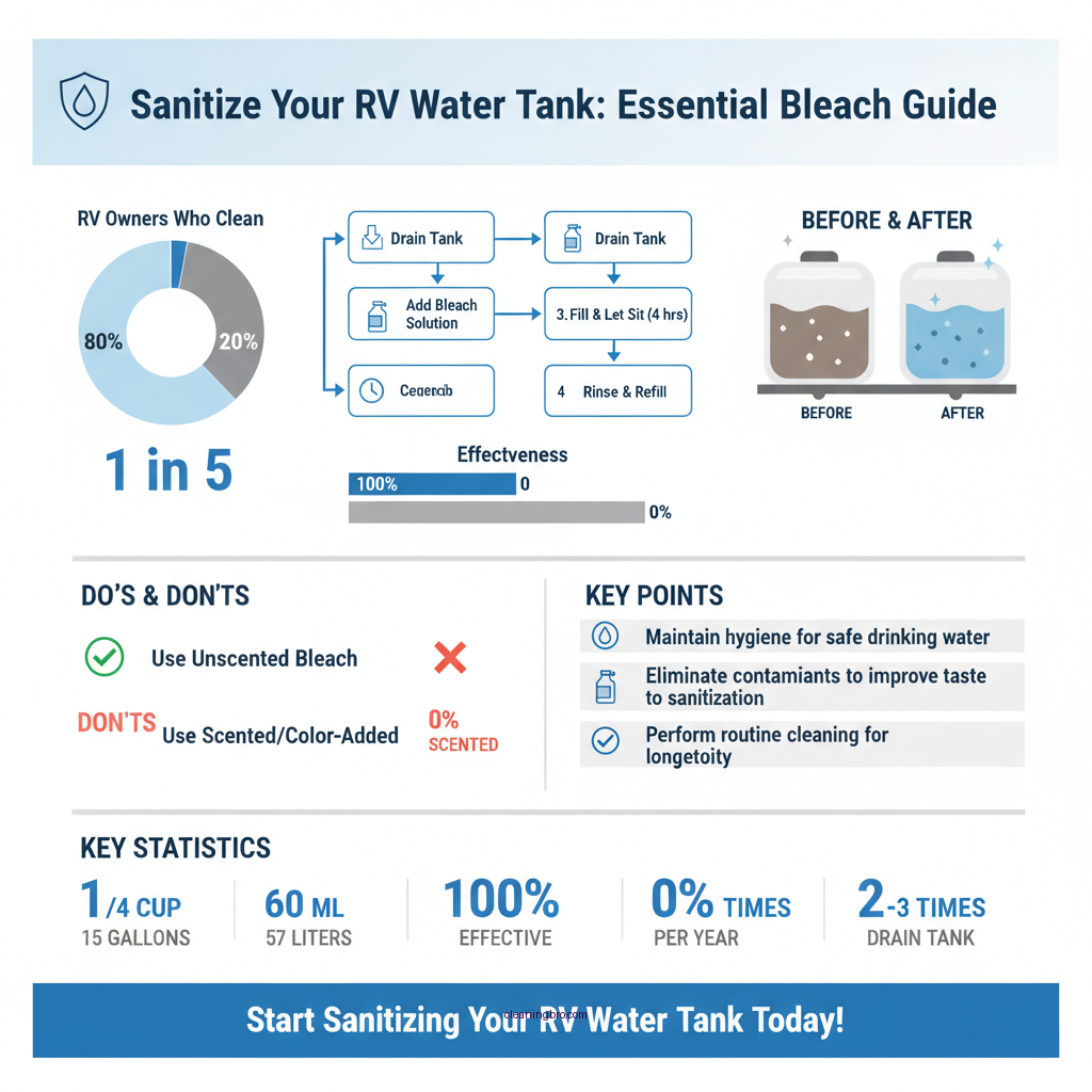 how much bleach to clean rv water tank - Data Infographic and Statistics