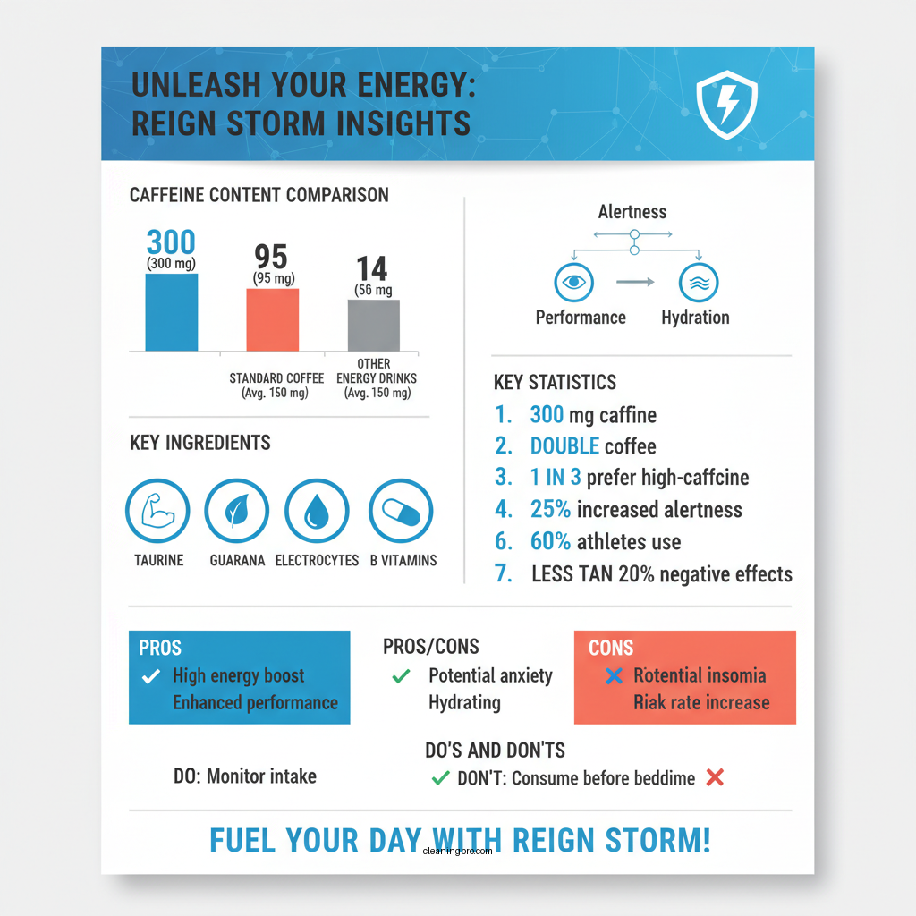 how much caffeine in reign storm clean energy - Data Infographic and Statistics