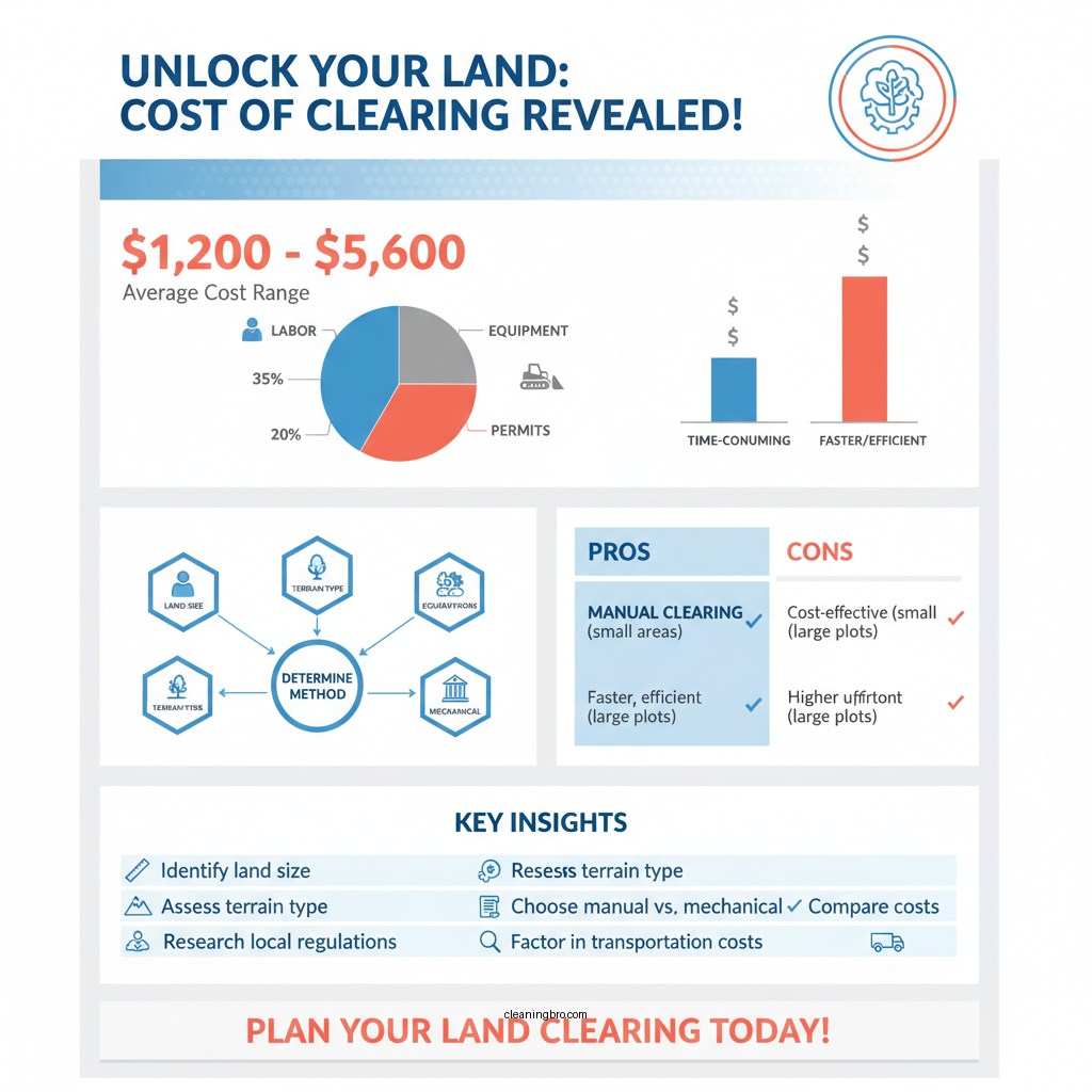 how much does it cost to clear land - Data Infographic and Statistics