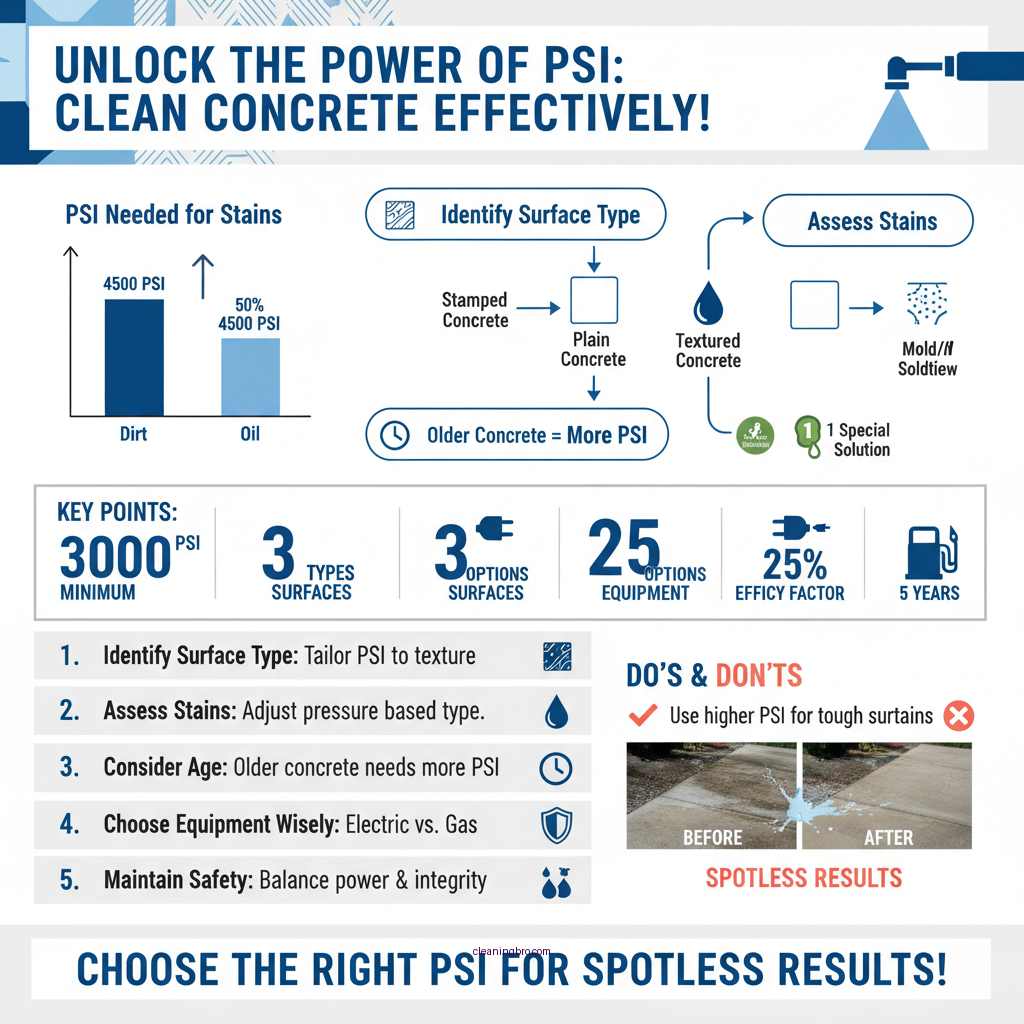 how much psi is needed to clean concrete - Data Infographic and Statistics