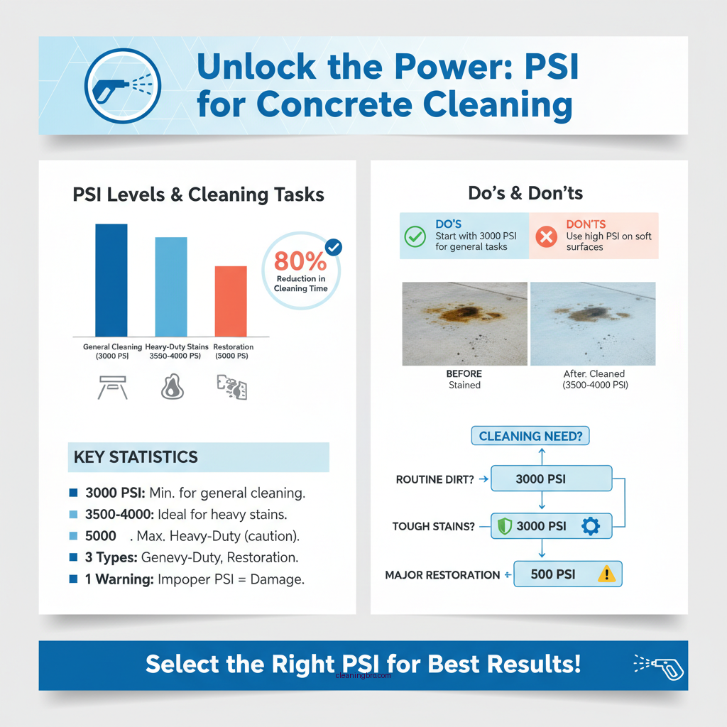 how much psi needed to clean concrete - Data Infographic and Statistics