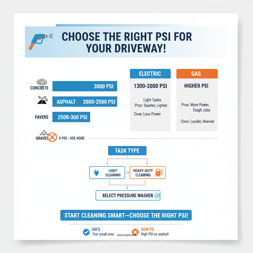 how much psi to clean driveway - Data Infographic and Statistics