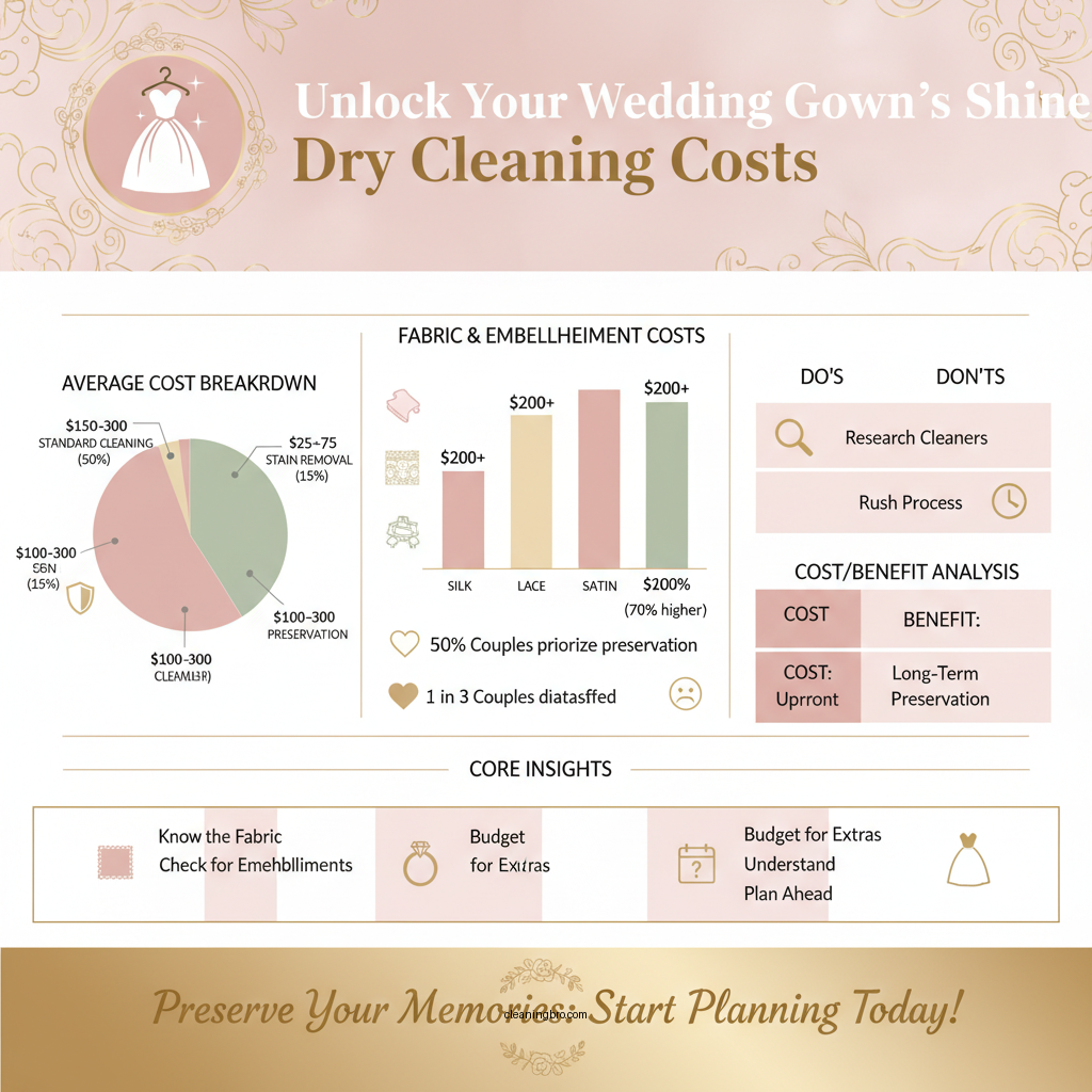 how much to dry clean a wedding gown - Data Infographic and Statistics