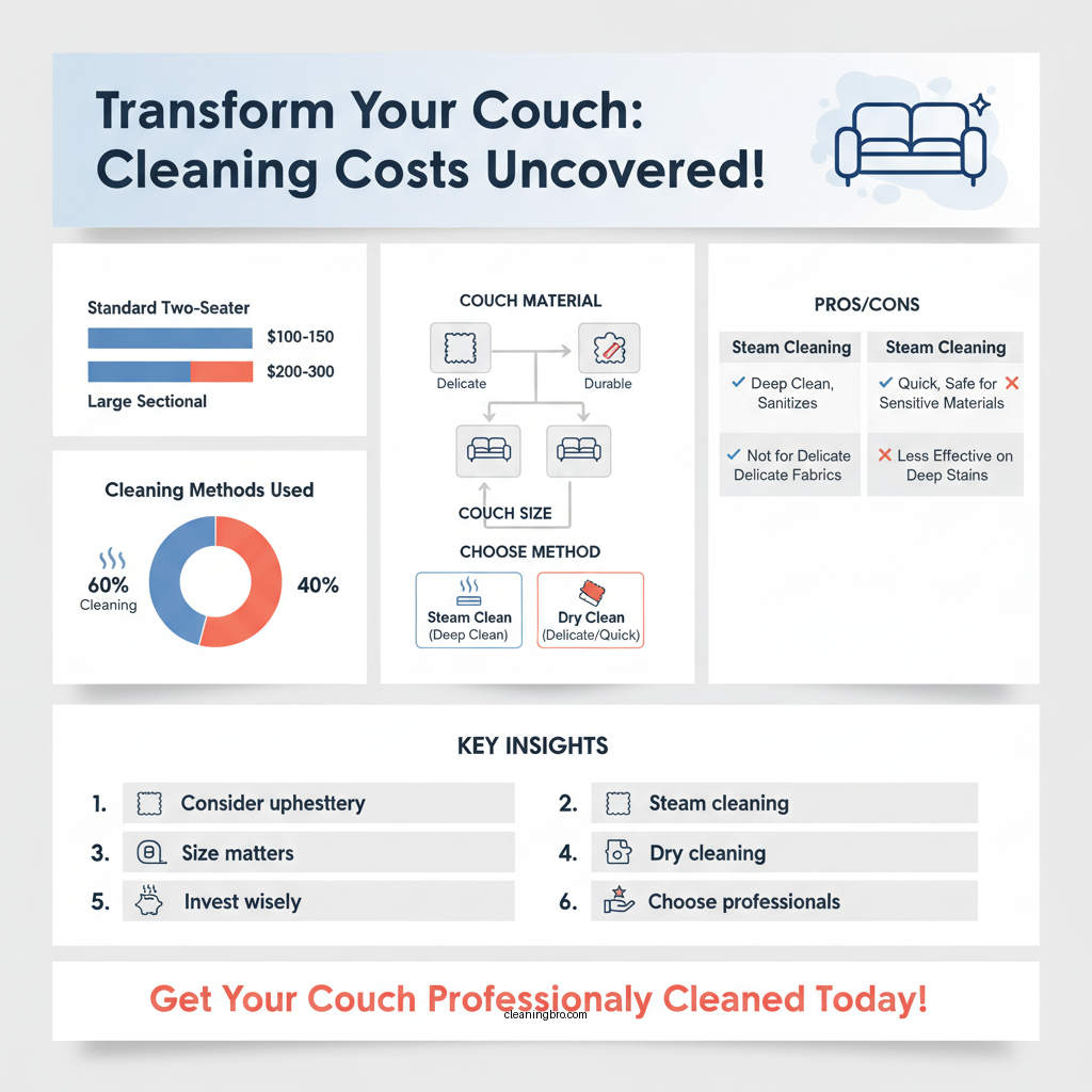 how much to professionally clean couch - Data Infographic and Statistics