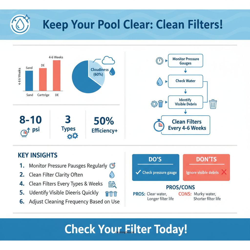 how often do you clean a pool filter - Data Infographic and Statistics