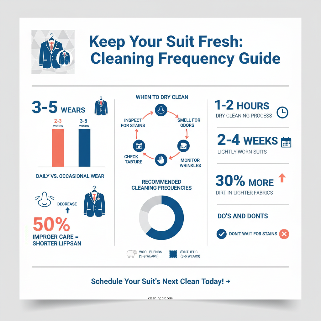 how often dry clean suit - Data Infographic and Statistics